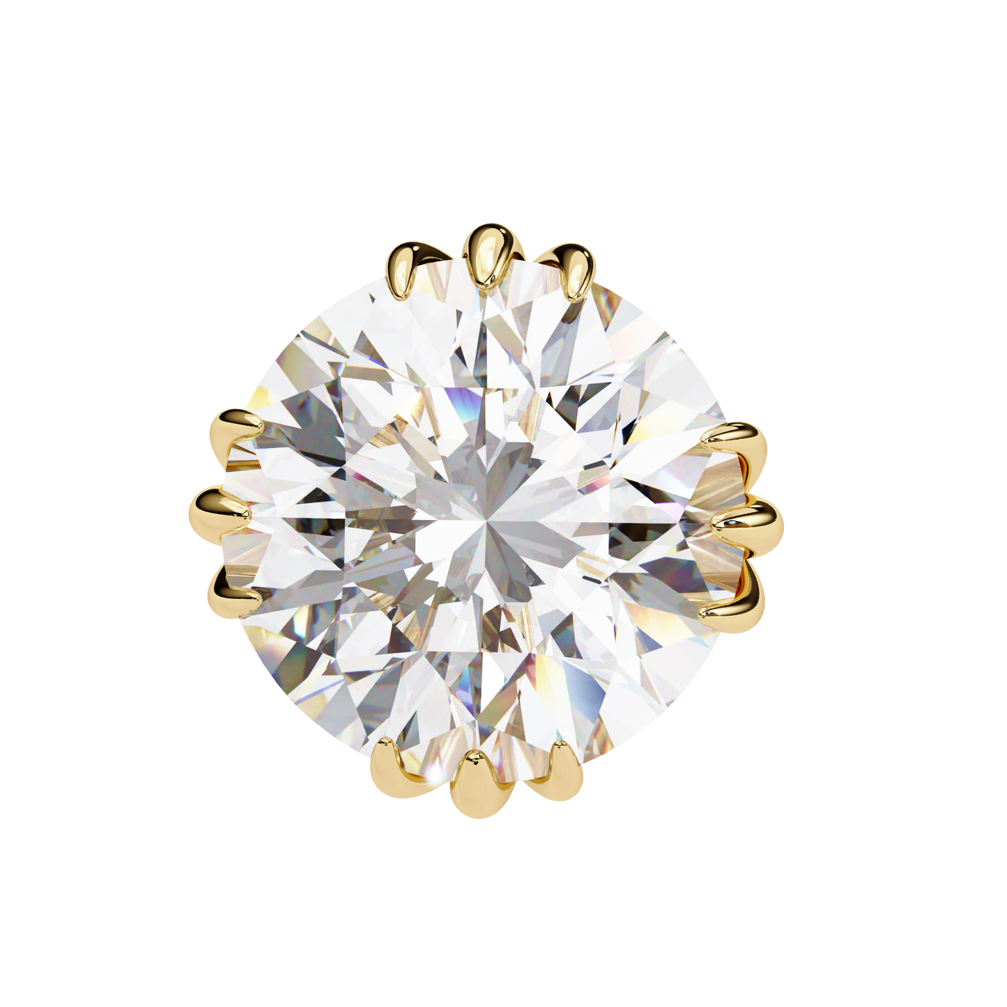 18K Yellow Gold Lab Grown Diamond Solitaire Stud Earrings 2.80 ctw DAE-123