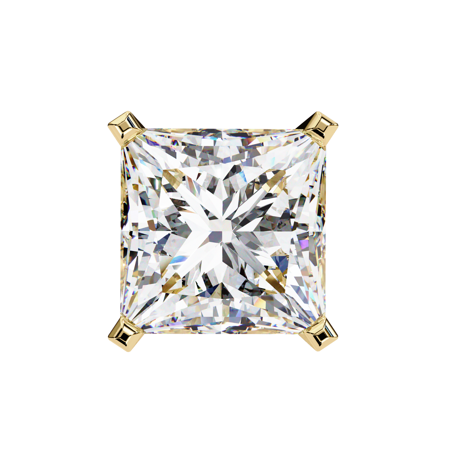 18K Yellow Gold Lab Grown Diamond Solitaire Stud Earrings 3.00 ctw DAE-122