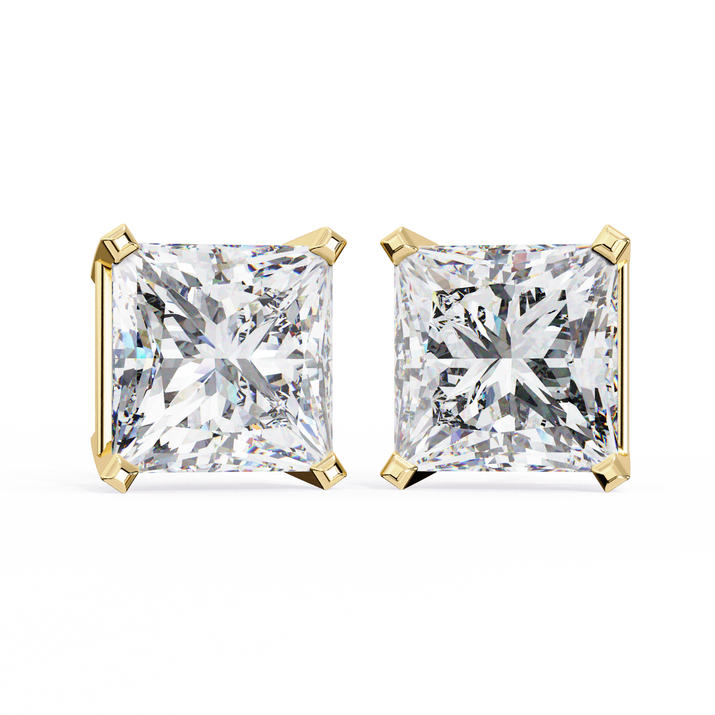18K Yellow Gold Lab Grown Diamond Solitaire Stud Earrings 3.00 ctw DAE-122