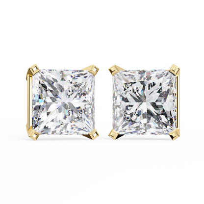 18K Yellow Gold Lab Grown Diamond Solitaire Stud Earrings 3.00 ctw DAE-122
