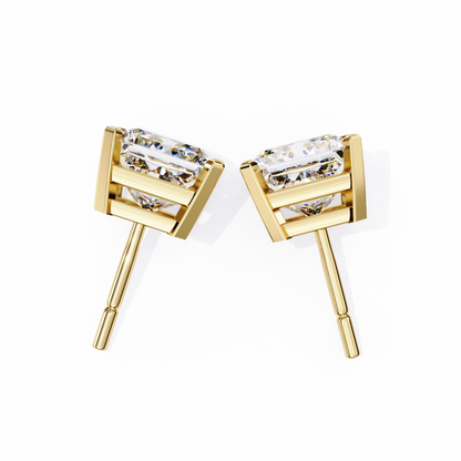 18K Yellow Gold Lab Grown Diamond Solitaire Stud Earrings 3.00 ctw DAE-122