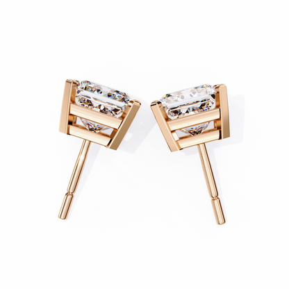 10K Rose Gold Lab Grown Diamond Solitaire Stud Earrings 3.00 ctw DAE-122