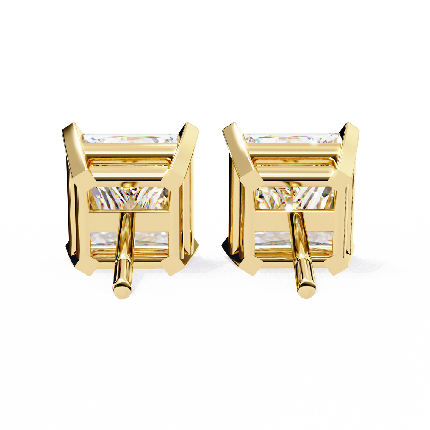 18K Yellow Gold Lab Grown Diamond Solitaire Stud Earrings 3.00 ctw DAE-122