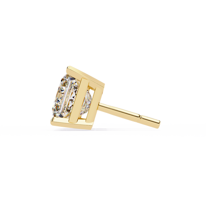 18K Yellow Gold Lab Grown Diamond Solitaire Stud Earrings 3.00 ctw DAE-122