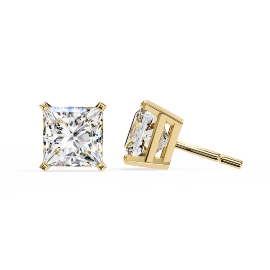 18K Yellow Gold Lab Grown Diamond Solitaire Stud Earrings 3.00 ctw DAE-122