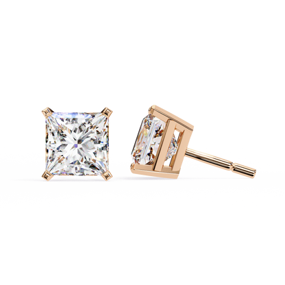 10K Rose Gold Lab Grown Diamond Solitaire Stud Earrings 3.00 ctw DAE-122