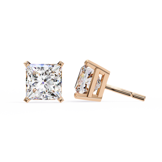 10K Rose Gold Lab Grown Diamond Solitaire Stud Earrings 3.00 ctw DAE-122