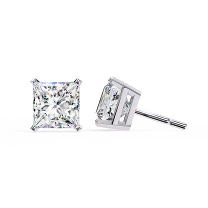 18K White Gold Lab Grown Diamond Solitaire Stud Earrings 3.00 ctw DAE-122