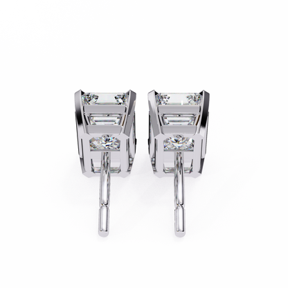 18K White Gold Lab Grown Diamond Solitaire Stud Earrings 2.39 ctw DAE-121