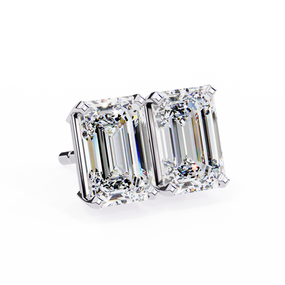 18K White Gold Lab Grown Diamond Solitaire Stud Earrings 2.39 ctw DAE-121