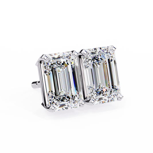 18K White Gold Lab Grown Diamond Solitaire Stud Earrings 2.39 ctw DAE-121