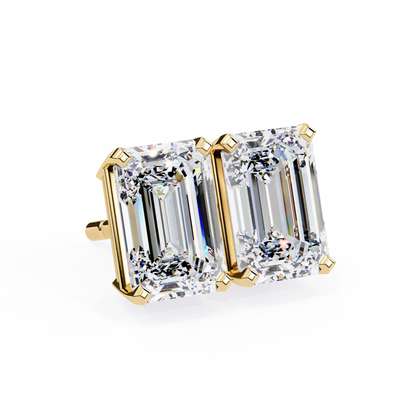18K Yellow Gold Lab Grown Diamond Solitaire Stud Earrings 2.39 ctw DAE-121
