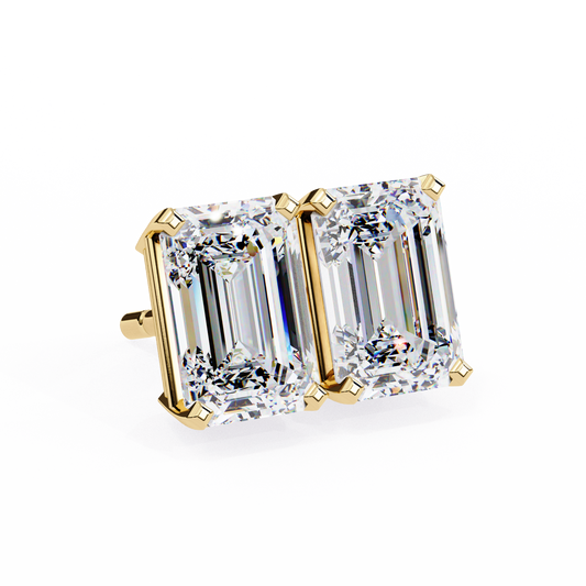 18K Yellow Gold Lab Grown Diamond Solitaire Stud Earrings 2.39 ctw DAE-121