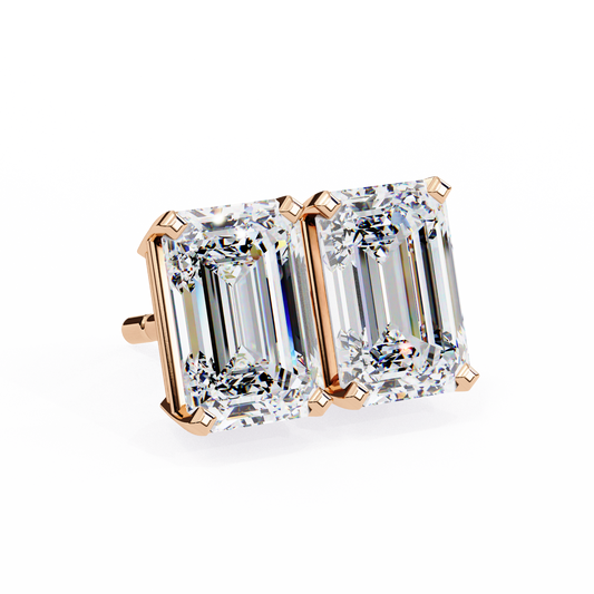 10K Rose Gold Lab Grown Diamond Solitaire Stud Earrings 2.39 ctw DAE-121