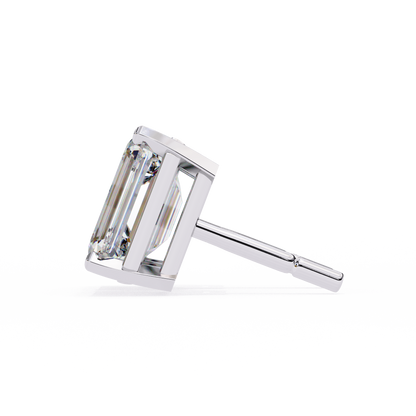 18K White Gold Lab Grown Diamond Solitaire Stud Earrings 2.39 ctw DAE-121