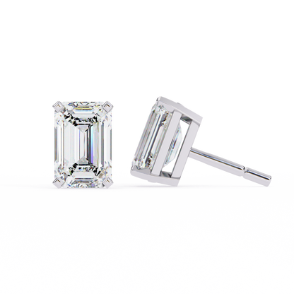 18K White Gold Lab Grown Diamond Solitaire Stud Earrings 2.39 ctw DAE-121