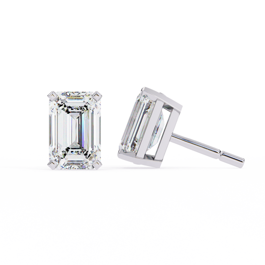 18K White Gold Lab Grown Diamond Solitaire Stud Earrings 2.39 ctw DAE-121