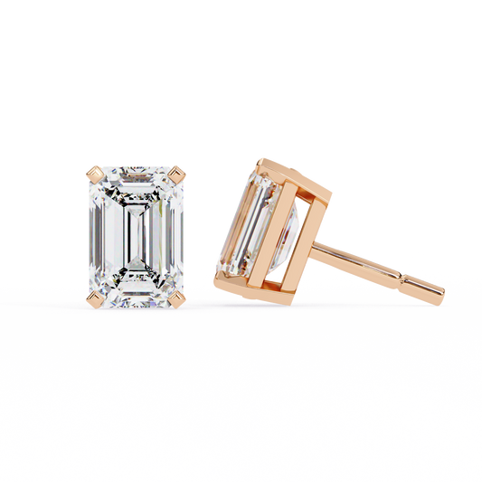 10K Rose Gold Lab Grown Diamond Solitaire Stud Earrings 2.39 ctw DAE-121
