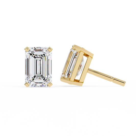 18K Yellow Gold Lab Grown Diamond Solitaire Stud Earrings 2.39 ctw DAE-121