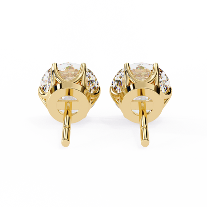 18K Yellow Gold Lab Grown Diamond Solitaire Stud Earrings 2.57 ctw DAE-120