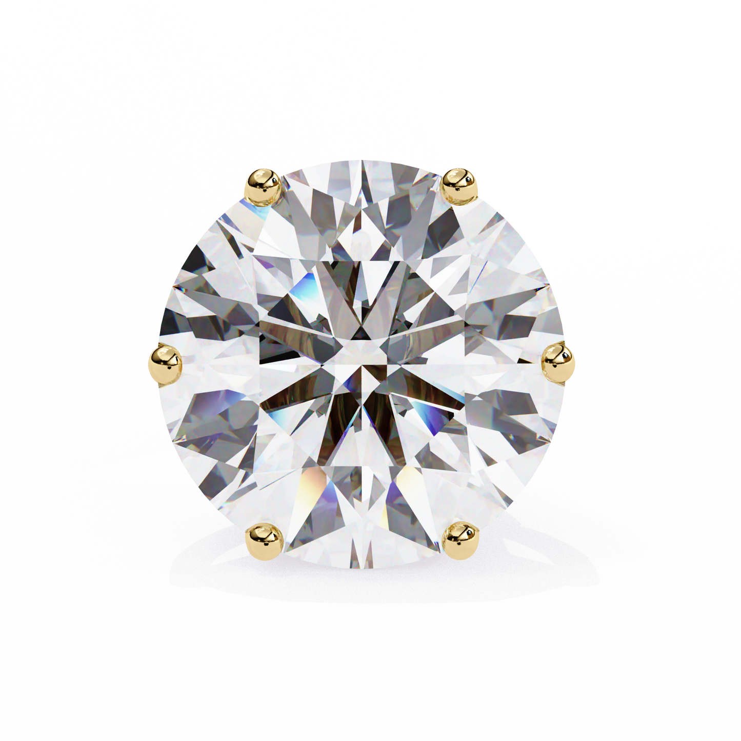 18K Yellow Gold Lab Grown Diamond Solitaire Stud Earrings 2.57 ctw DAE-120