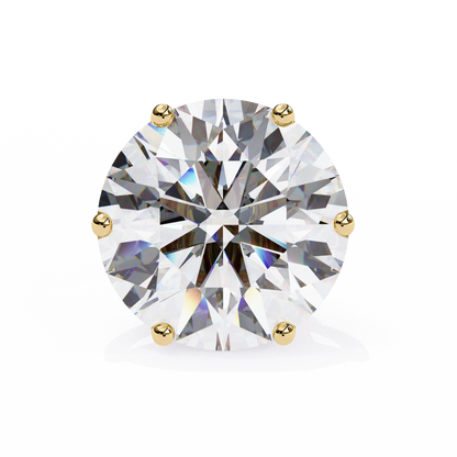 18K Yellow Gold Lab Grown Diamond Solitaire Stud Earrings 2.57 ctw DAE-120