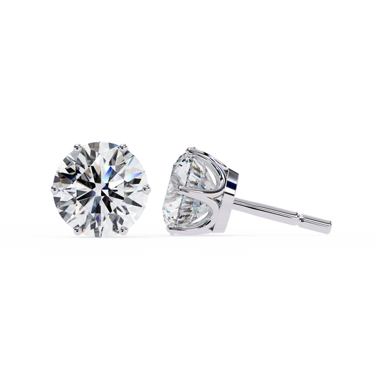10K White Gold Lab Grown Diamond Solitaire Stud Earrings 2.57 ctw DAE-120