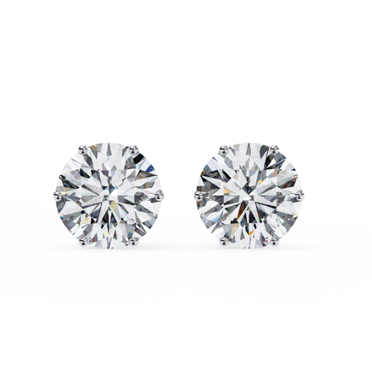 10K White Gold Lab Grown Diamond Solitaire Stud Earrings 2.57 ctw DAE-120