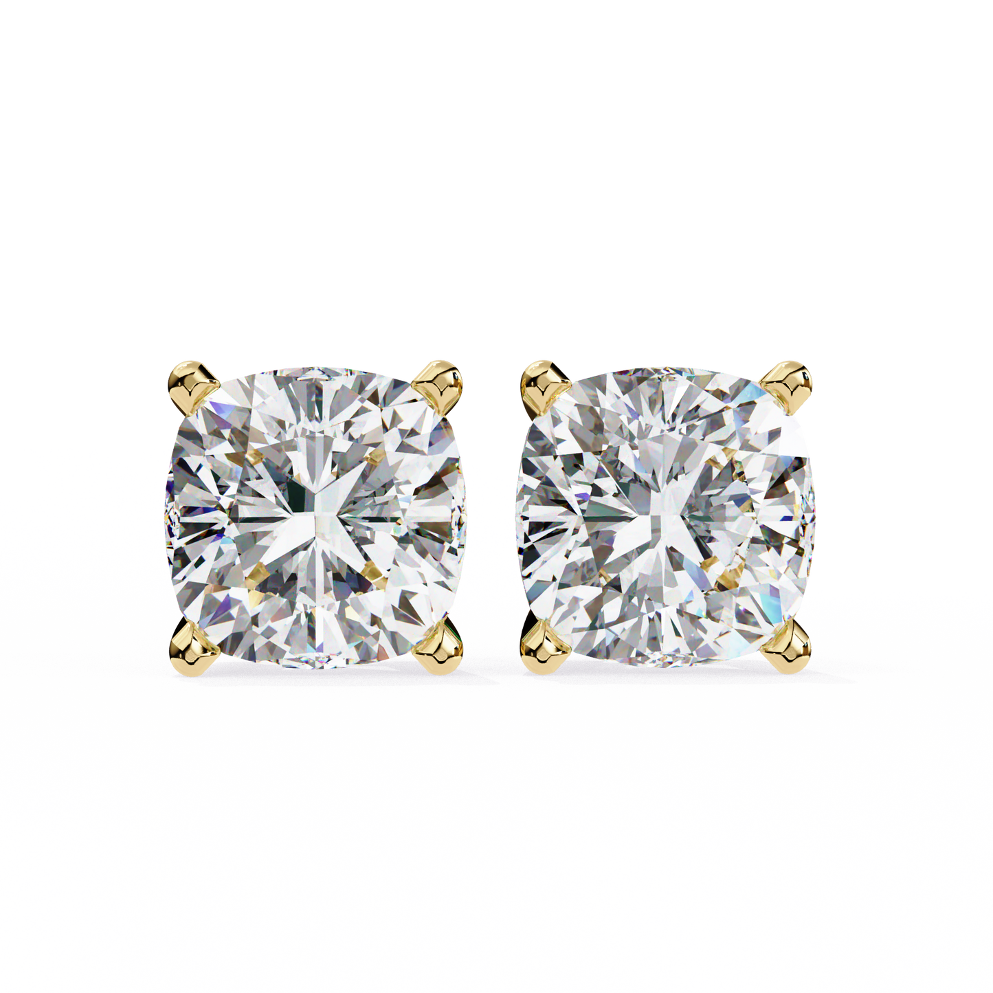 14K Yellow Gold Lab Grown Diamond Solitaire Stud Earrings 2.33 ctw DAE-119