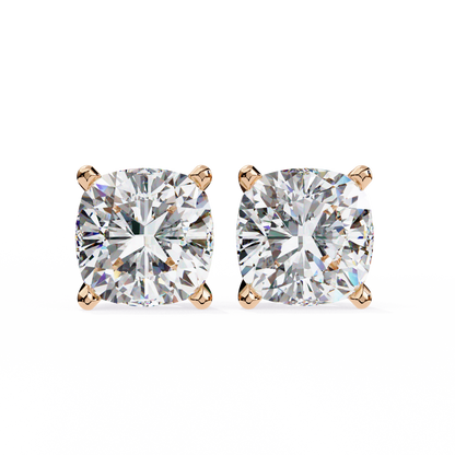 18K Rose Gold Lab Grown Diamond Solitaire Stud Earrings 2.33 ctw DAE-119