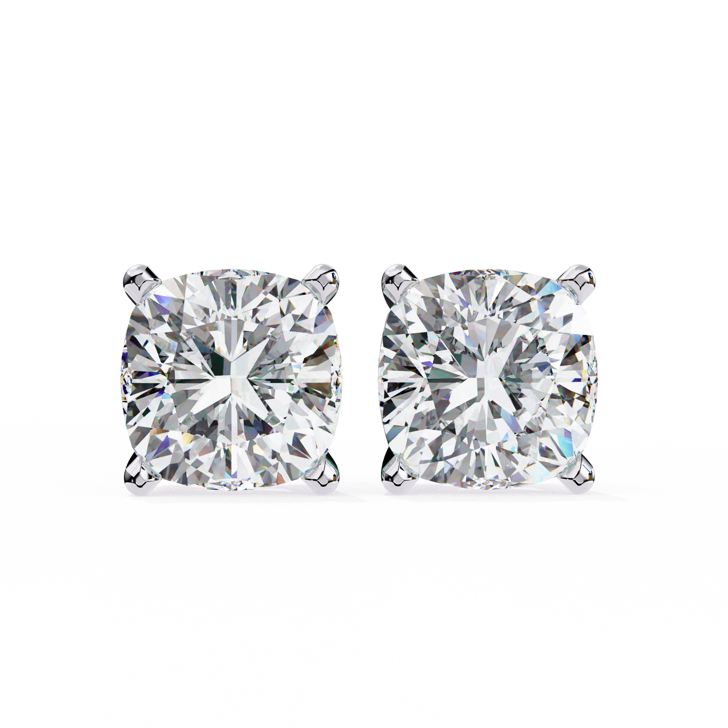 14K White Gold Lab Grown Diamond Solitaire Stud Earrings 2.33 ctw DAE-119