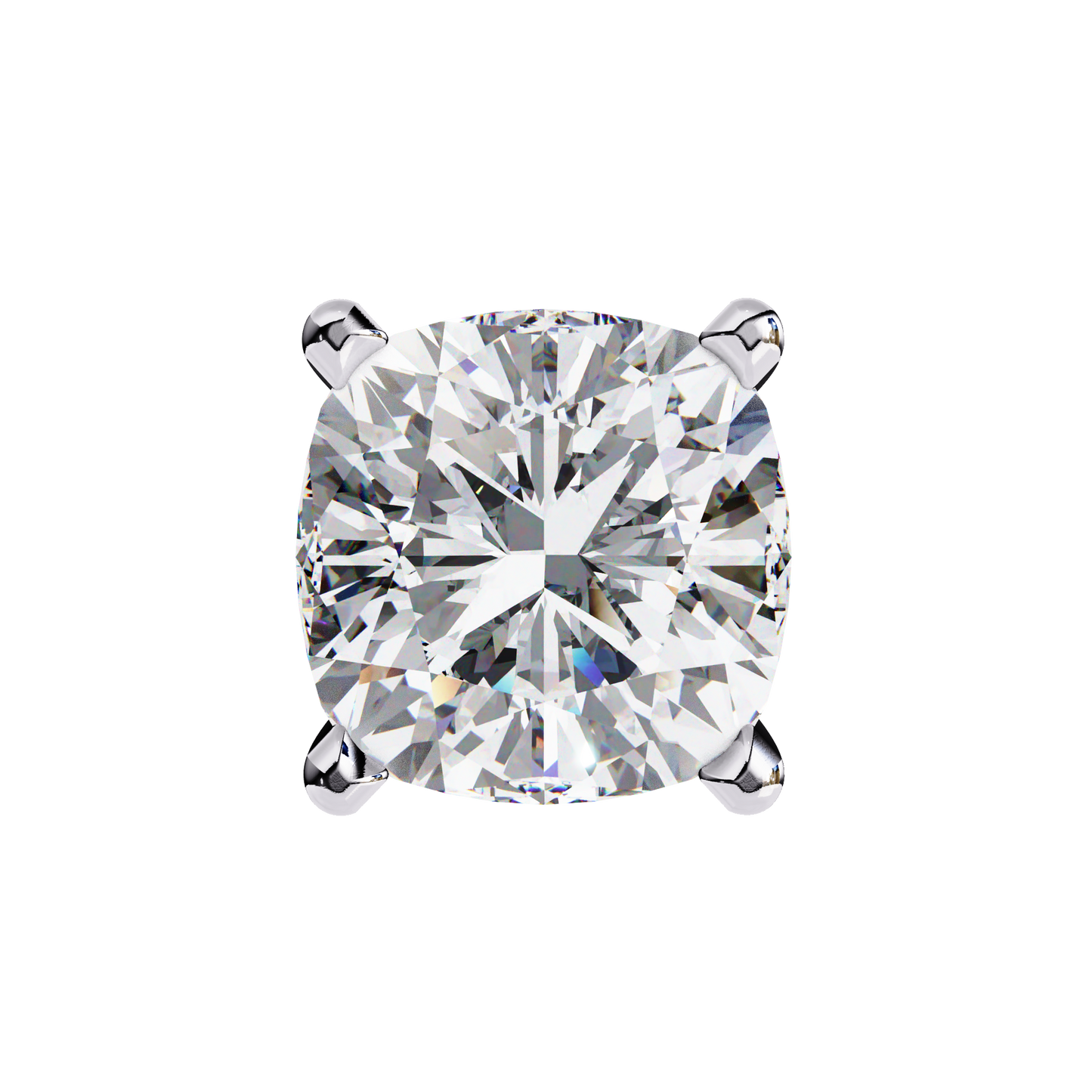 14K White Gold Lab Grown Diamond Solitaire Stud Earrings 2.33 ctw DAE-119