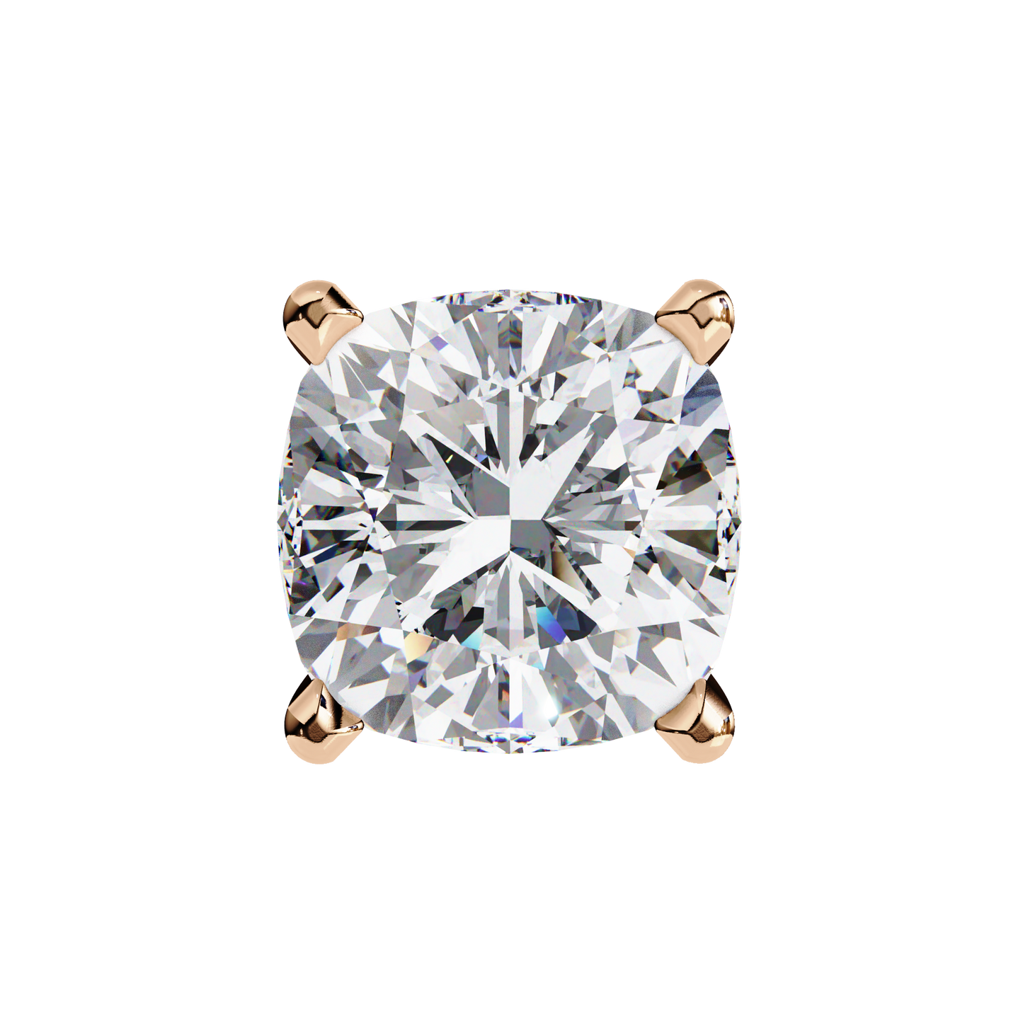 18K Rose Gold Lab Grown Diamond Solitaire Stud Earrings 2.33 ctw DAE-119