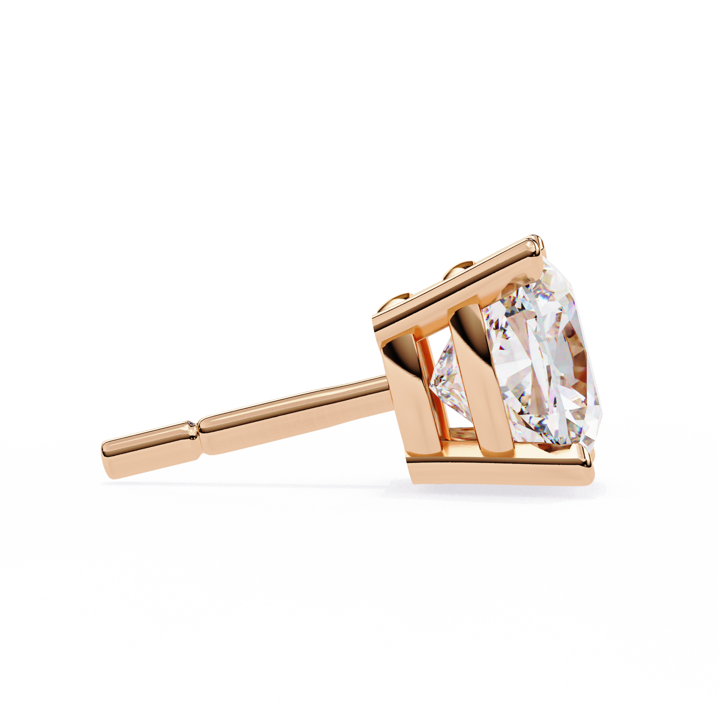 18K Rose Gold Lab Grown Diamond Solitaire Stud Earrings 2.33 ctw DAE-119