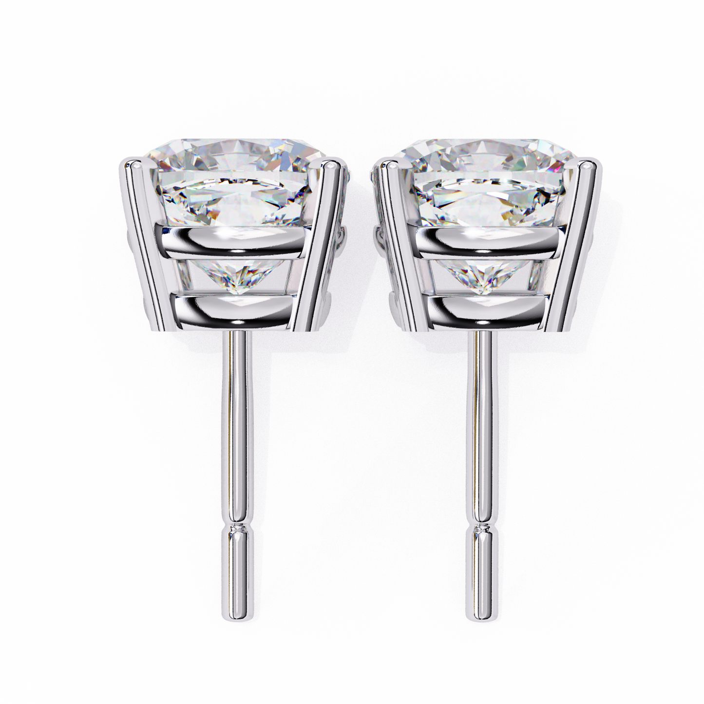14K White Gold Lab Grown Diamond Solitaire Stud Earrings 2.33 ctw DAE-119