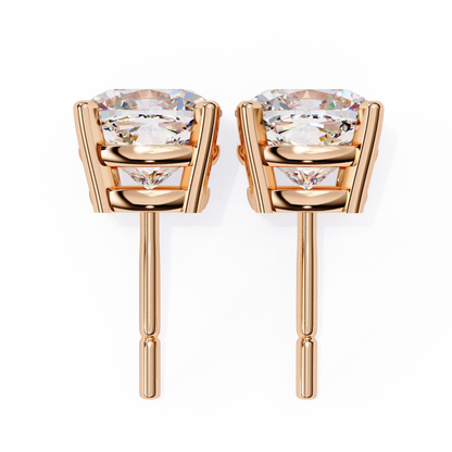 18K Rose Gold Lab Grown Diamond Solitaire Stud Earrings 2.33 ctw DAE-119