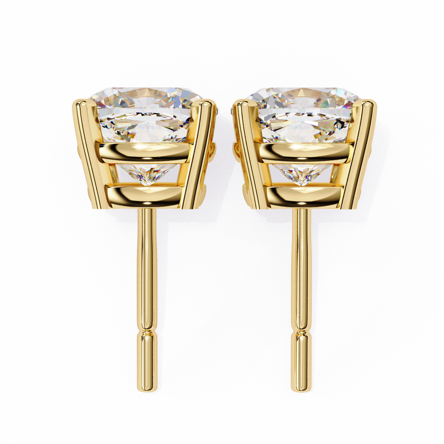 14K Yellow Gold Lab Grown Diamond Solitaire Stud Earrings 2.33 ctw DAE-119