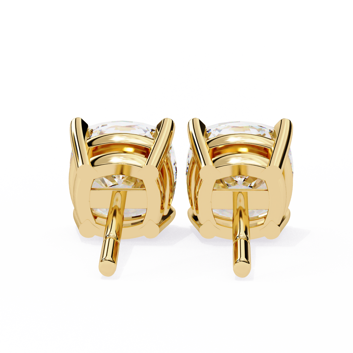 14K Yellow Gold Lab Grown Diamond Solitaire Stud Earrings 2.33 ctw DAE-119
