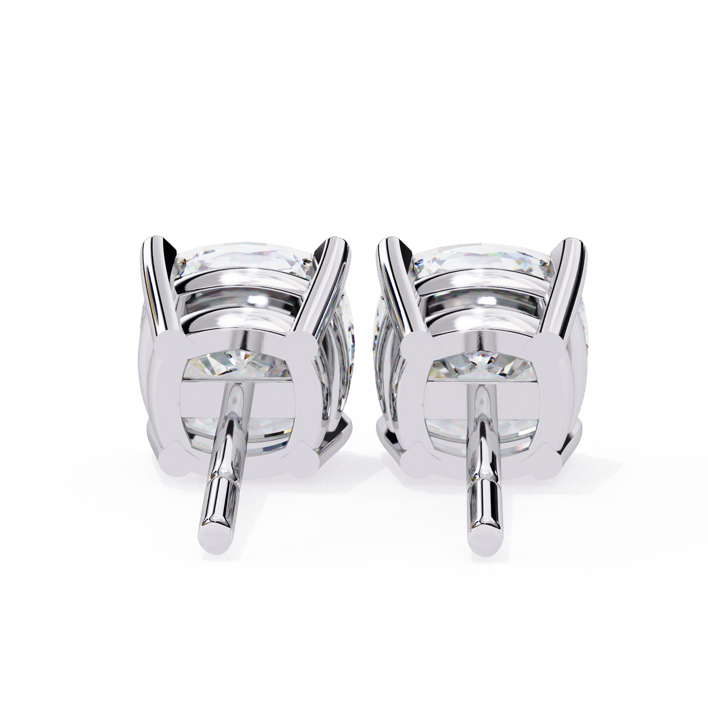 14K White Gold Lab Grown Diamond Solitaire Stud Earrings 2.33 ctw DAE-119