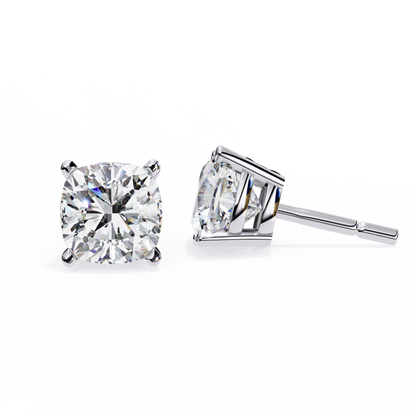 14K White Gold Lab Grown Diamond Solitaire Stud Earrings 2.33 ctw DAE-119