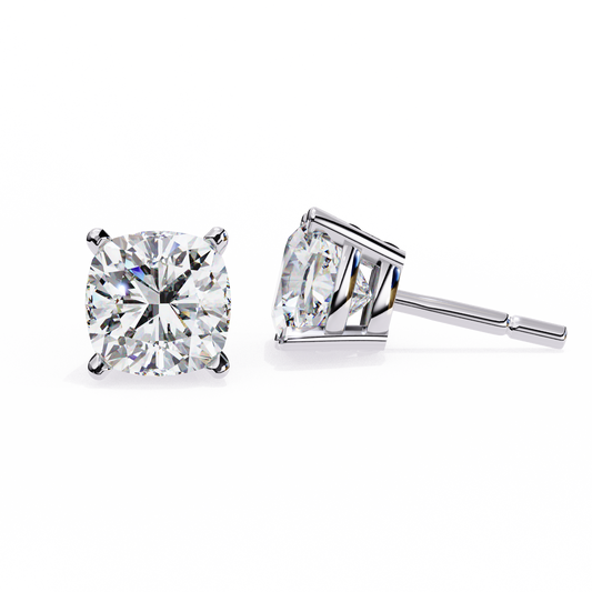 18K White Gold Lab Grown Diamond Solitaire Stud Earrings 2.33 ctw DAE-119