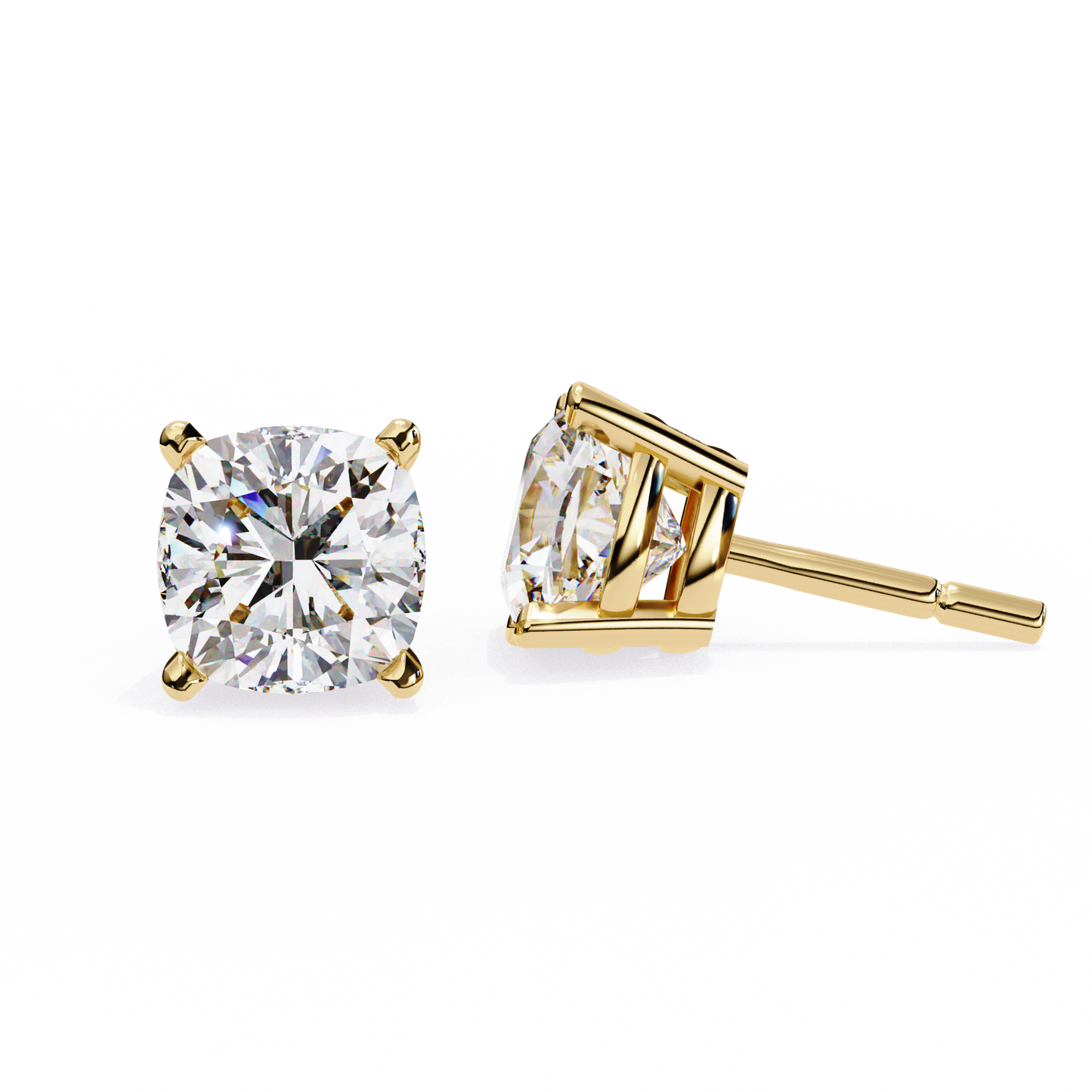 14K Yellow Gold Lab Grown Diamond Solitaire Stud Earrings 2.33 ctw DAE-119
