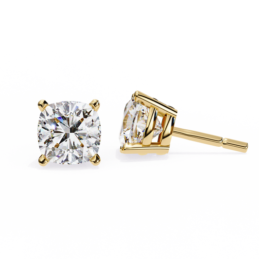 18K Yellow Gold Lab Grown Diamond Solitaire Stud Earrings 2.33 ctw DAE-119