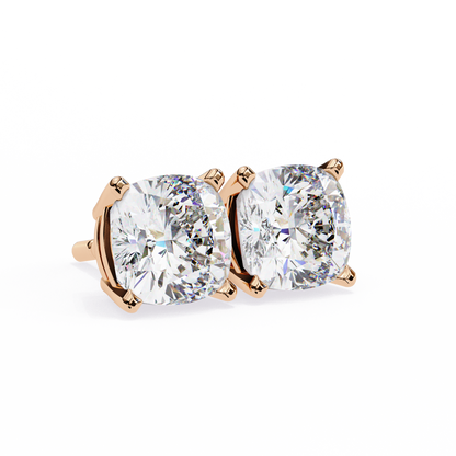 18K Rose Gold Lab Grown Diamond Solitaire Stud Earrings 2.33 ctw DAE-119