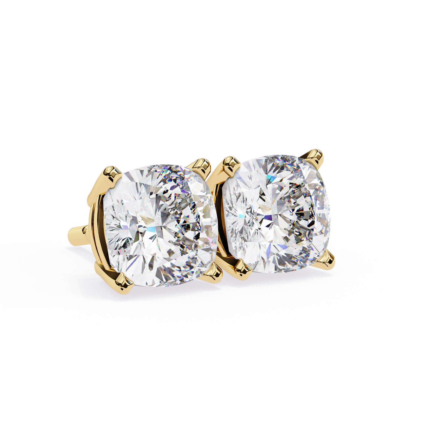 14K Yellow Gold Lab Grown Diamond Solitaire Stud Earrings 2.33 ctw DAE-119