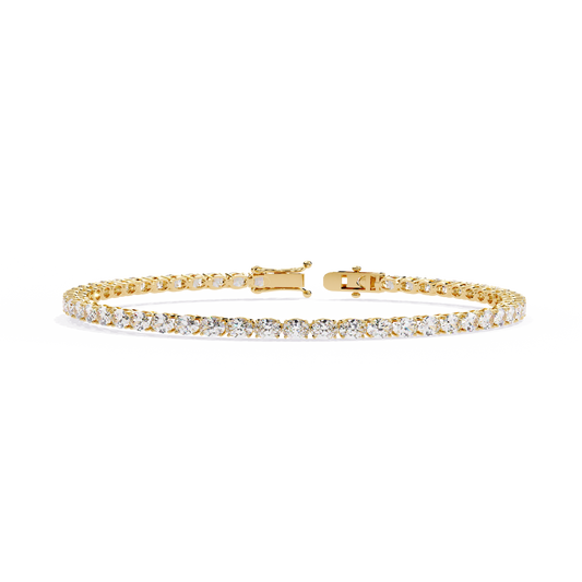 18K Yellow Gold Lab Grown Diamond Tennis Bracelet 6.50 ctw DABR-100