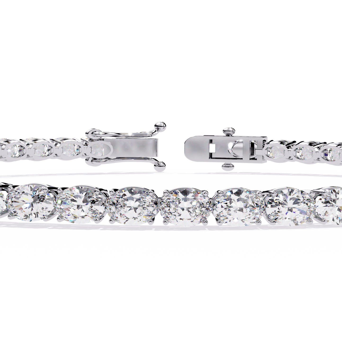 10K White Gold Lab Grown Diamond Tennis Bracelet 6.50 ctw DABR-100