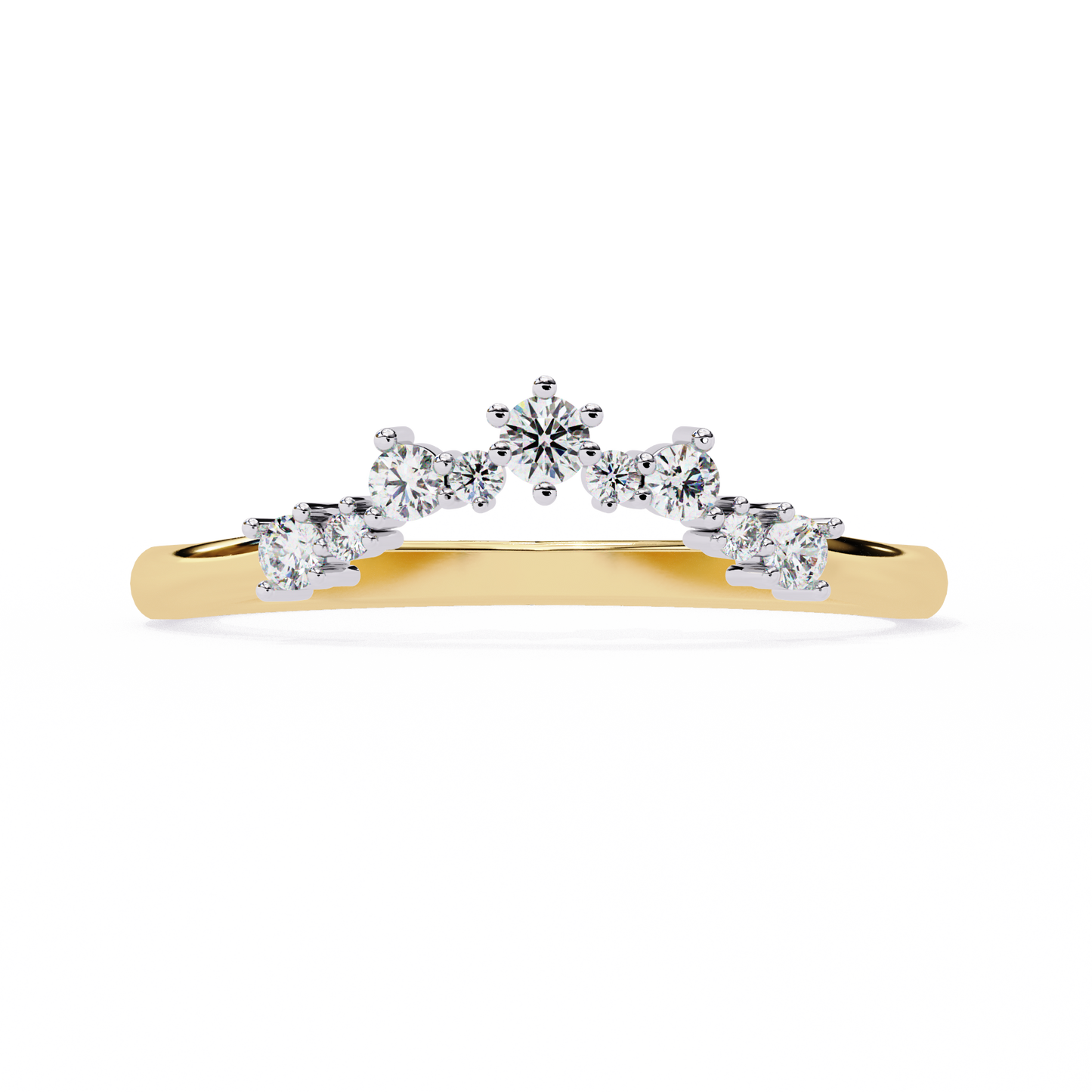 18K Two Tone Gold Lab Grown Diamond Stackable Band 0.25 ctw DAB-107