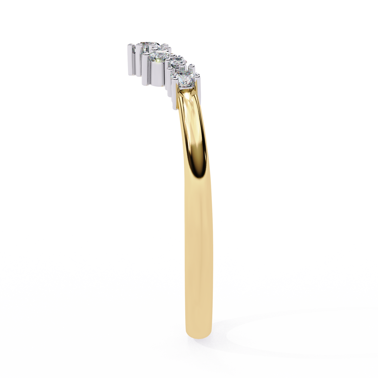 18K Two Tone Gold Lab Grown Diamond Stackable Band 0.25 ctw DAB-107