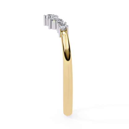 18K Two Tone Gold Lab Grown Diamond Stackable Band 0.25 ctw DAB-107